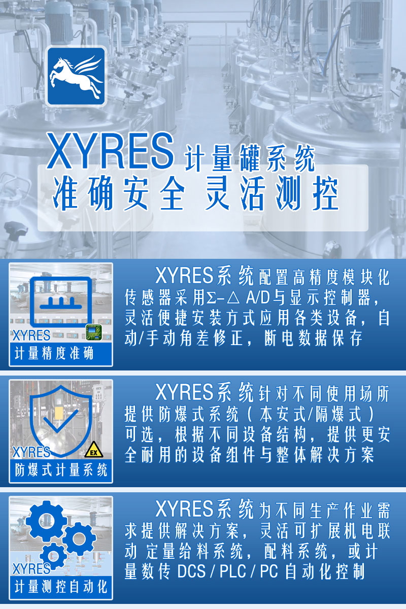 XYRES電子稱(chēng)重式計量罐系統 特點(diǎn)